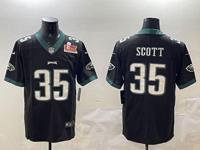 Men Philadelphia Eagles 35 Scott Black Second generations 2025 Nike Vapor Limited NFL Jersey style 2